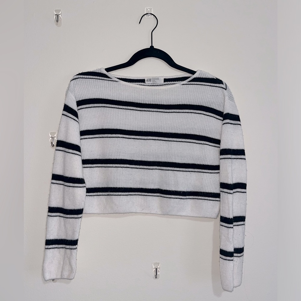 H&M cropped boat neck sweater